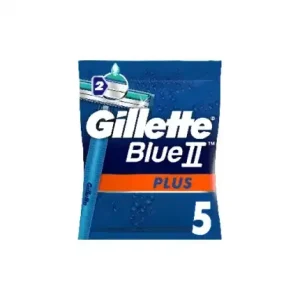 Gillette Razors Blue Ii Plus Ultragrip With Baby Oil & Aloevera Disposable Razors, 5 Counts