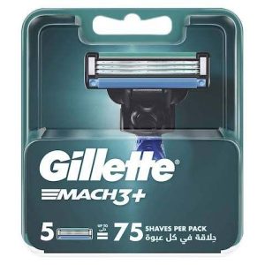 Gillette Mach3+ Blade Refills, 5 Pieces