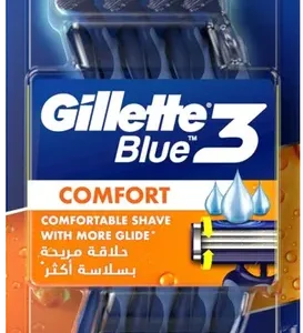 Gillette Blue 3 Comfort Men'S Disposable Razors, 6+2 Pieces