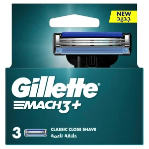 Gillette Mach3+ Razor Blade Replacement, 3 Pieces