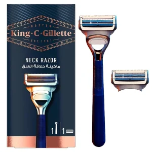 King C. Gillette Men'S Neck Razor With Gillette'S Best Sharpest Stainless Steel Platinum Coated Blades