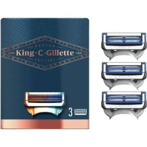 King C. Gillette Men'S Neck Shaving Razor Blade With Skinguard And Gillette'S Best And Sharpest Stainless Steel Platinum Coated Blades Refills Pack Of 3'S