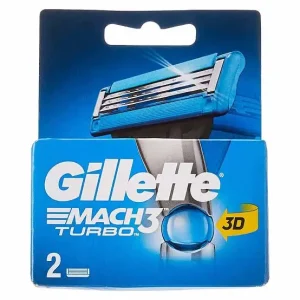 Gillette Mach3 Turbo 3D Razor Blades, 2 Pieces