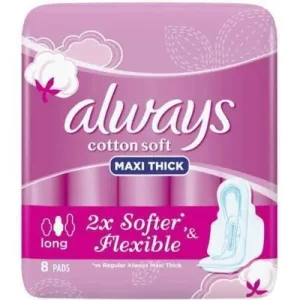 Always Sanitary Pads Maxi Thick 8 Pc Long
