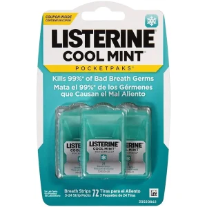 Listerine Pocket Paks 24 Strips 3 Pack