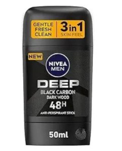 NIVEA DEOD STICK 50ML F/M DEEP BLACK CARBON